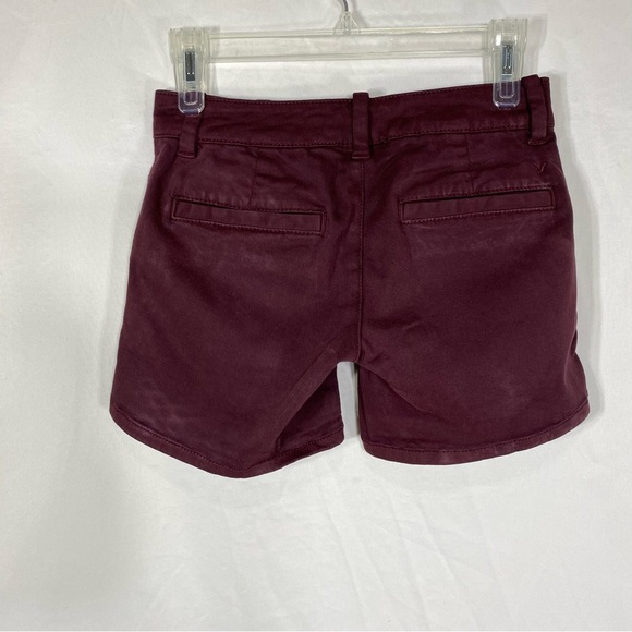 American Eagle Maroon Midi AEO Twill Shorts - Picture 2 of 6